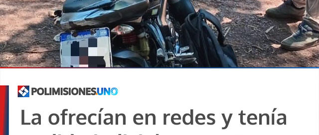 La ofrecían en redes y tenía pedido judicial: secuestraron una motocicleta en Jardín América