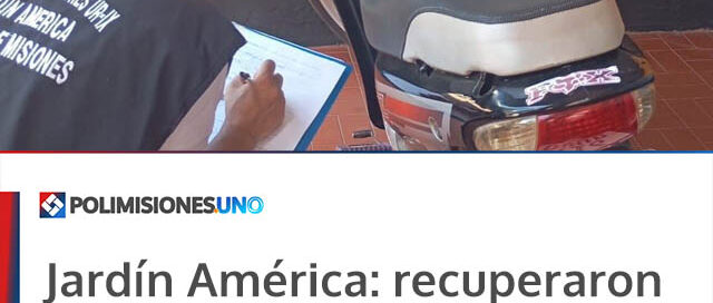 Jardín América: recuperaron una motocicleta en una causa por robo calificado